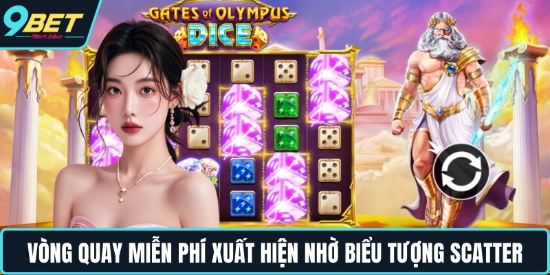 Vòng quay miễn phí xuất hiện nhờ biểu tượng Scatter Vòng quay miễn phí xuất hiện nhờ biểu tượng Scatter